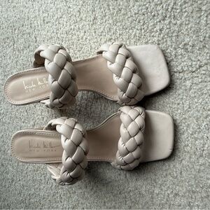 Nicole Miller Cream Braided Sandals